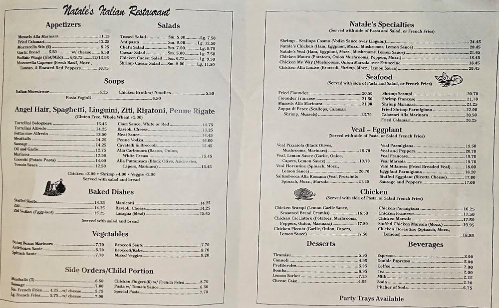 Natale's Italian Restaurant & Pizza Menu image 1