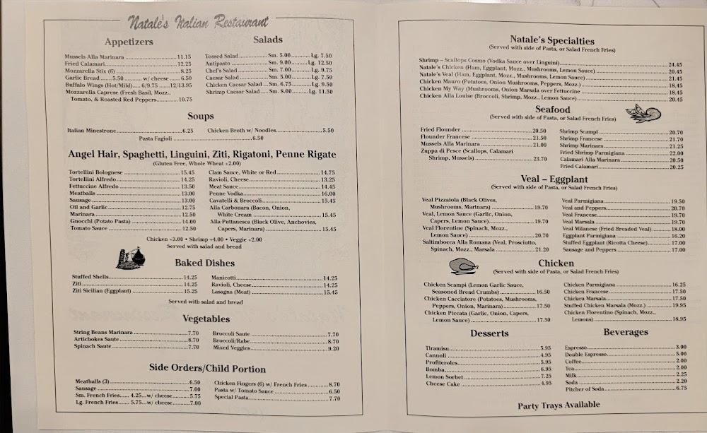 Natale's Italian Restaurant & Pizza Menu image 2